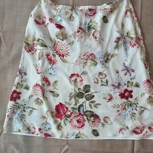 Ann taylor white floral skirt